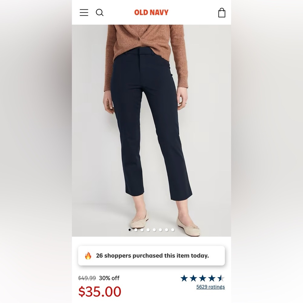 Pixie Straight - High Rise Pants, Size 4, Navy - Women’s wear